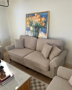 Set da salotto 5 posti GINNERUP Tessuto Tortora