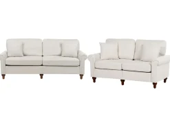 Set da salotto 5 posti GINNERUP Tessuto Beige chiaro