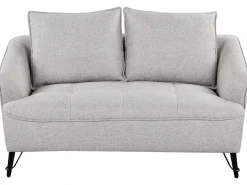 Set da salotto 5 posti HOBRO Tessuto Grigio chiaro