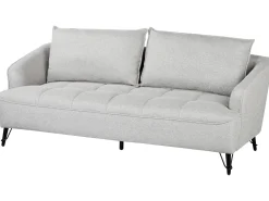 Set da salotto 5 posti HOBRO Tessuto Grigio chiaro
