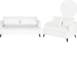 Set da salotto 5 posti HOBRO Bouclé Bianco