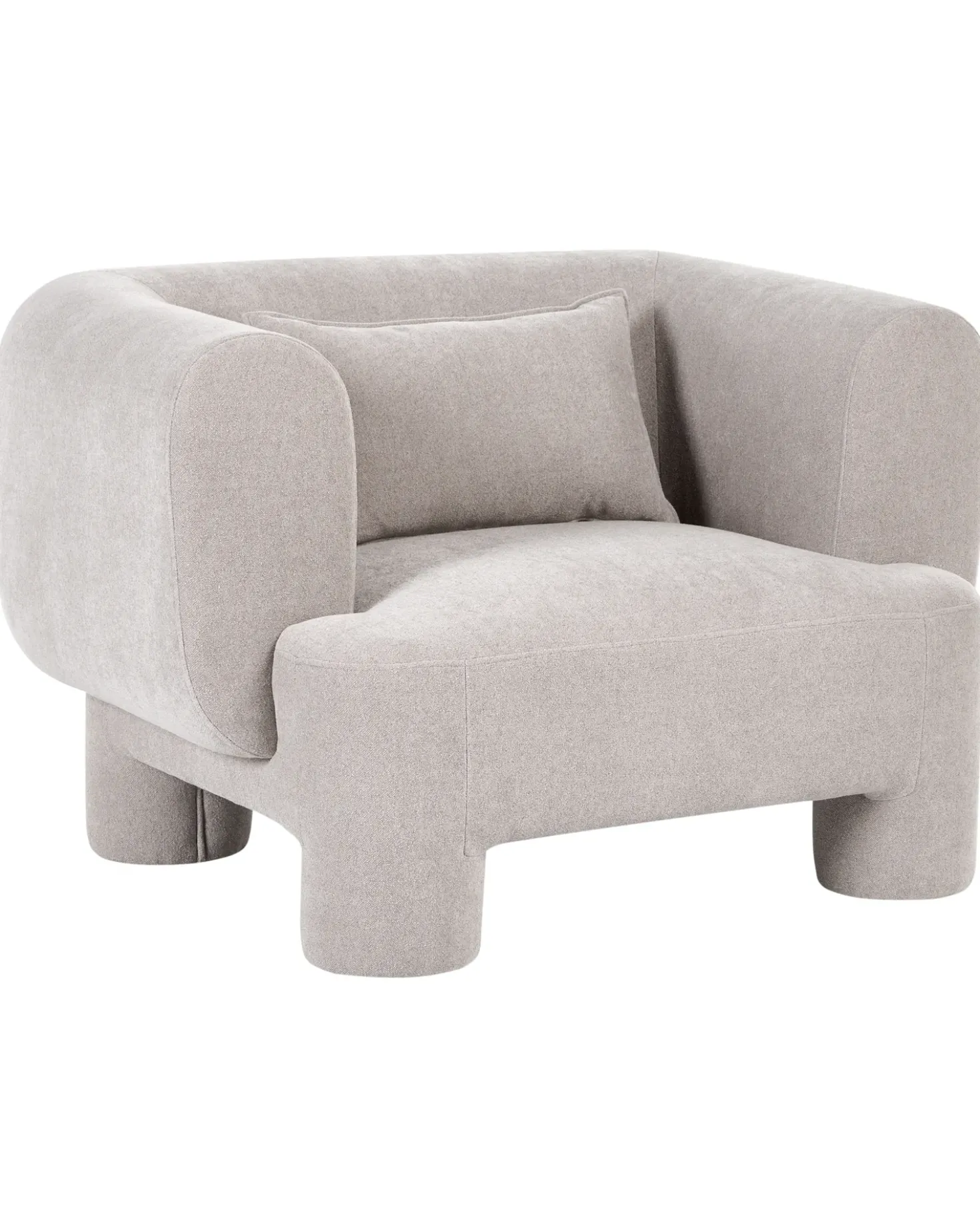 Set da salotto 6 posti HOGBO Tessuto Beige con ottomana