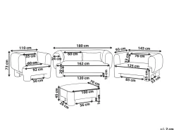 Set da salotto 6 posti HOGBO Tessuto Marrone con ottomana