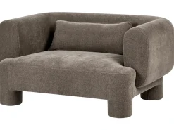 Set da salotto 6 posti HOGBO Tessuto Marrone con ottomana