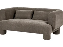 Set da salotto 6 posti HOGBO Tessuto Marrone con ottomana