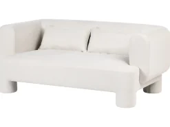 Set da salotto 6 posti HOGBO Tessuto Bianco con ottomana