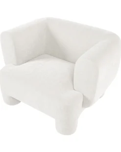 Set da salotto 6 posti HOGBO Tessuto Bianco con ottomana