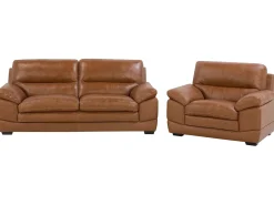 Set da salotto 4 posti HORTEN Pelle naturale Marrone
