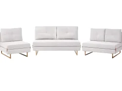 Set da salotto 6 posti JERSLEV Tessuto Bianco sporco