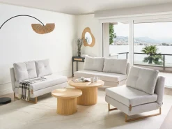 Set da salotto 6 posti JERSLEV Tessuto Bianco sporco