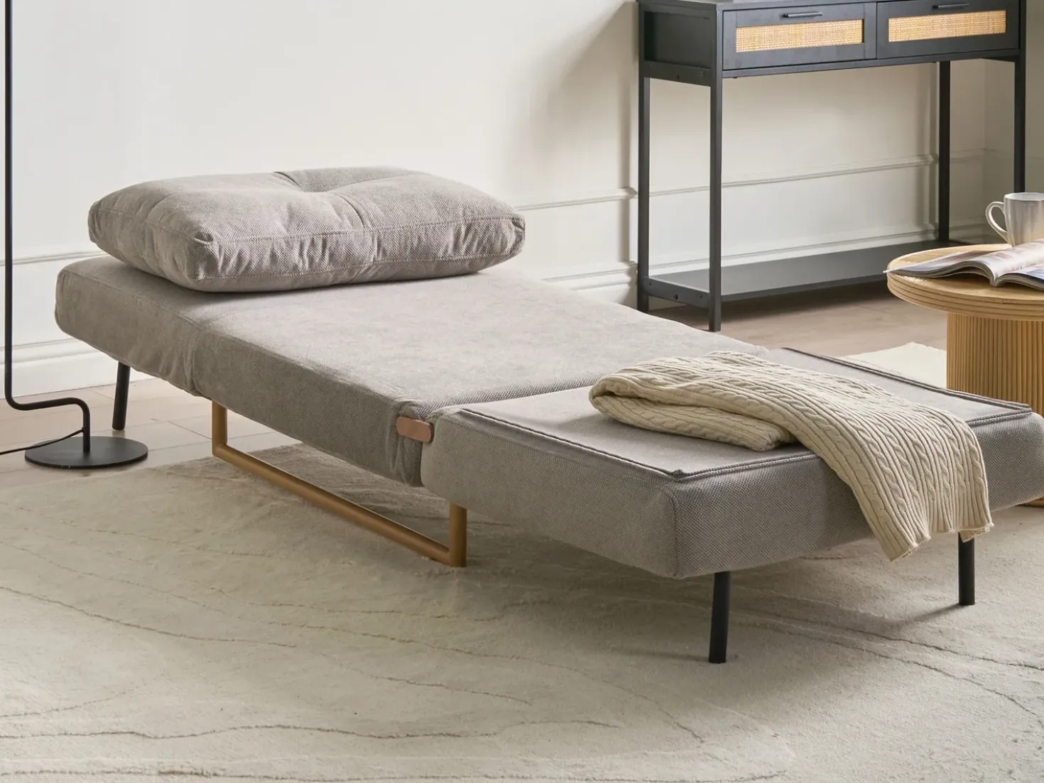 Set da salotto 6 posti JERSLEV Tessuto Grigio