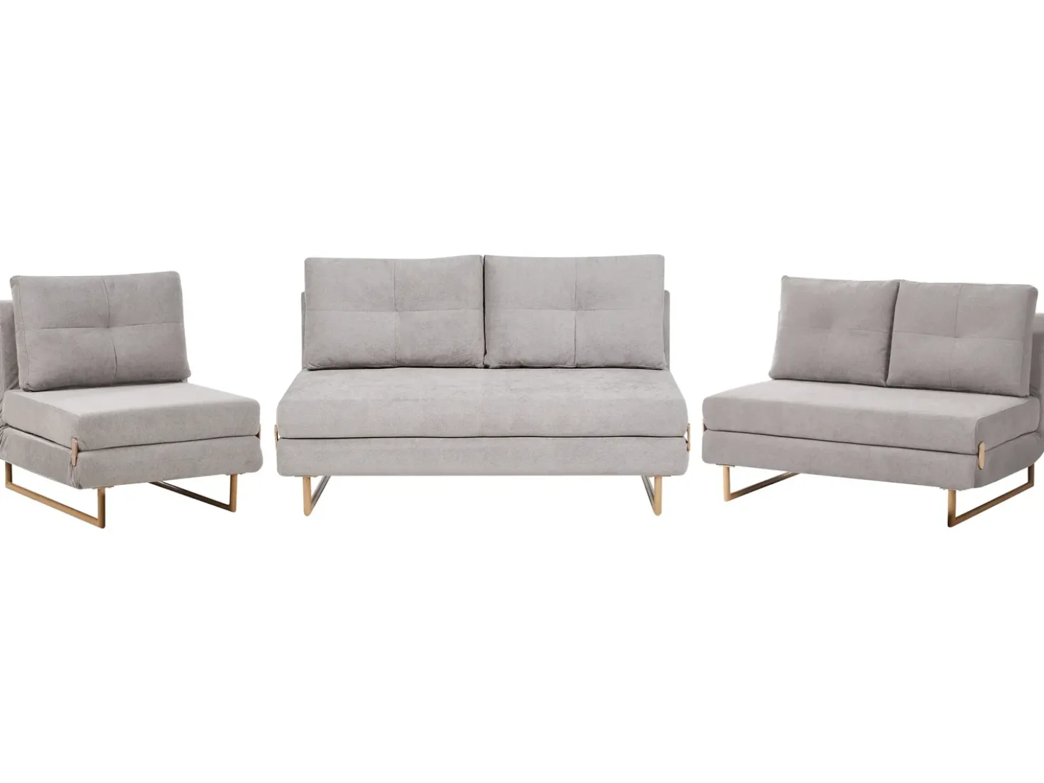 Set da salotto 6 posti JERSLEV Tessuto Grigio