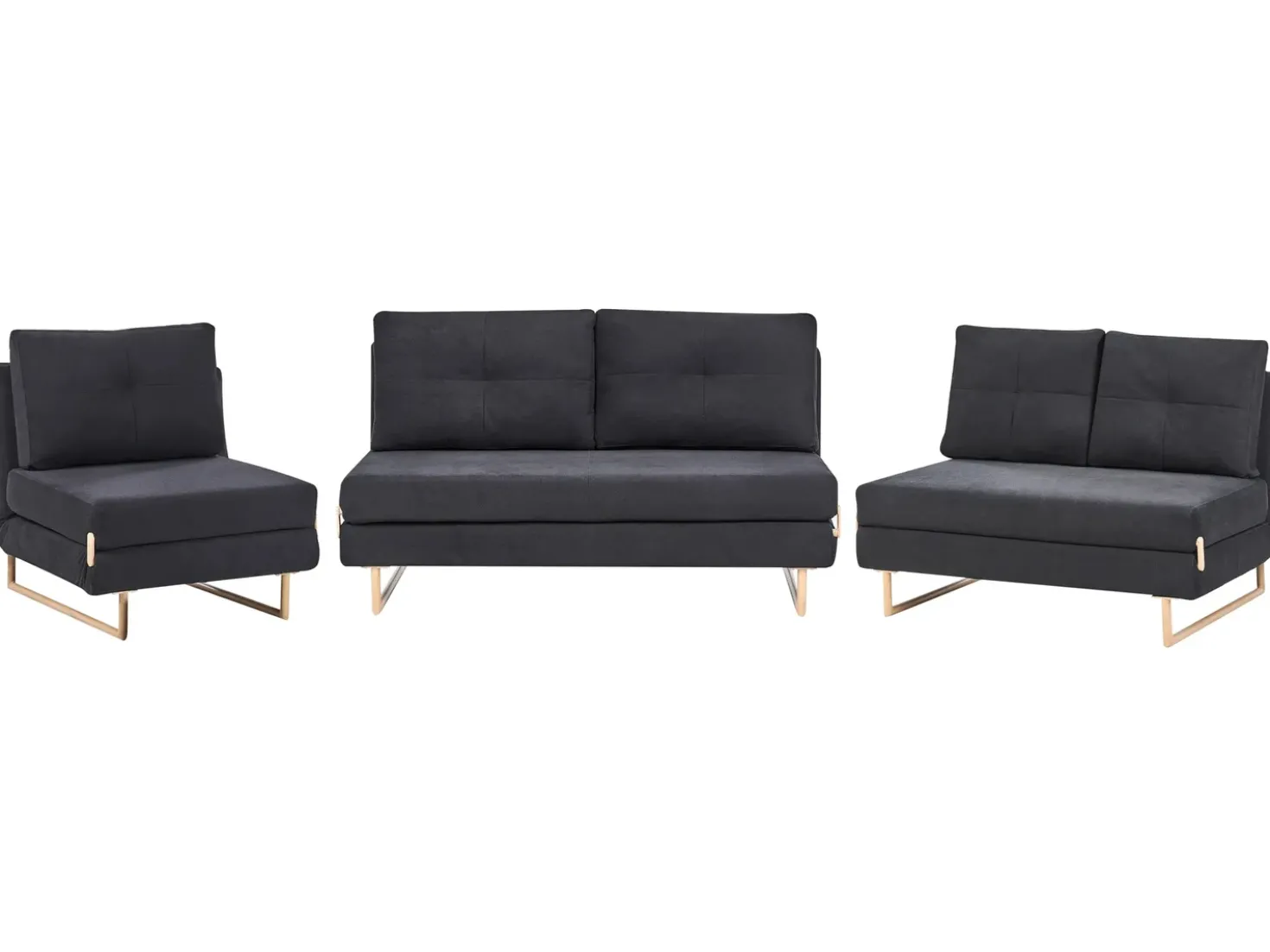 Set da salotto 6 posti JERSLEV Tessuto Nero