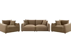 Set da salotto 5 posti JUBEK Velluto Marrone