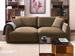 Set da salotto 5 posti JUBEK Velluto Marrone