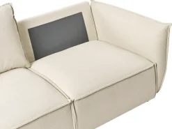 Set da salotto 5 posti KUNES Tessuto Beige chiaro
