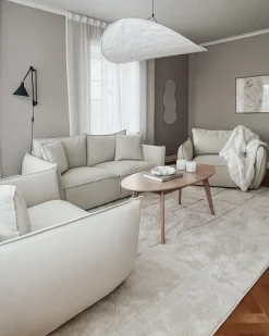 Set da salotto 5 posti KUNES Tessuto Beige chiaro
