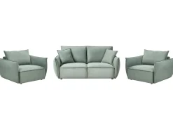 Set da salotto 5 posti KUNES Tessuto Verde chiaro