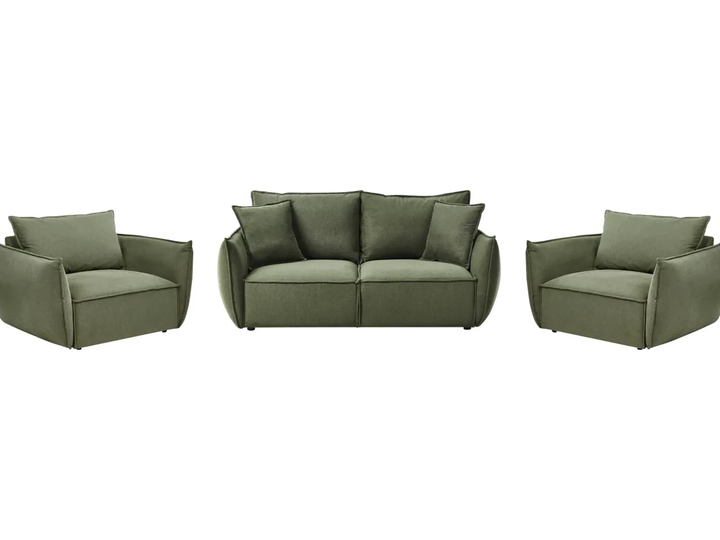 Set da salotto 5 posti KUNES Tessuto Verde