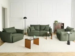 Set da salotto 5 posti KUNES Tessuto Verde