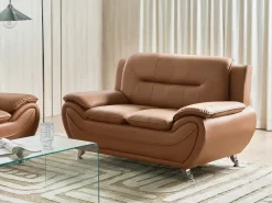 Set da salotto 6 posti LEIRA Pelle sintetica Marrone dorato