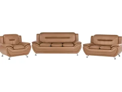Set da salotto 6 posti LEIRA Pelle sintetica Marrone dorato