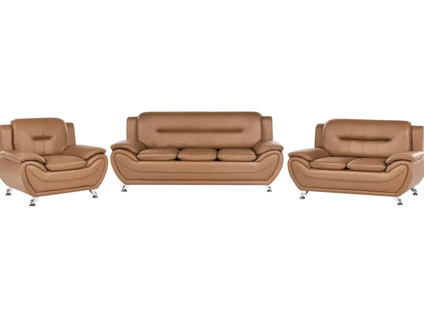Set da salotto 6 posti LEIRA Pelle sintetica Marrone dorato