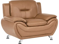 Set da salotto 6 posti LEIRA Pelle sintetica Marrone dorato