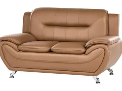 Set da salotto 6 posti LEIRA Pelle sintetica Marrone dorato