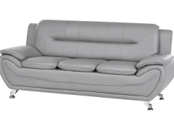 Set da salotto 6 posti LEIRA Pelle sintetica Grigio