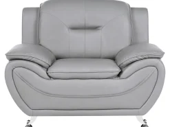 Set da salotto 6 posti LEIRA Pelle sintetica Grigio