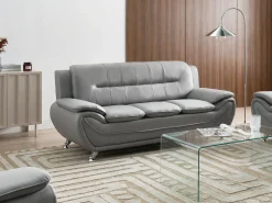 Set da salotto 6 posti LEIRA Pelle sintetica Grigio