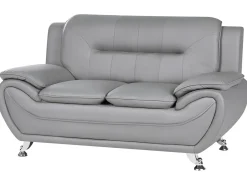 Set da salotto 6 posti LEIRA Pelle sintetica Grigio