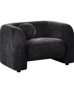 Set da salotto 4 posti LEIREN Ciniglia Nero