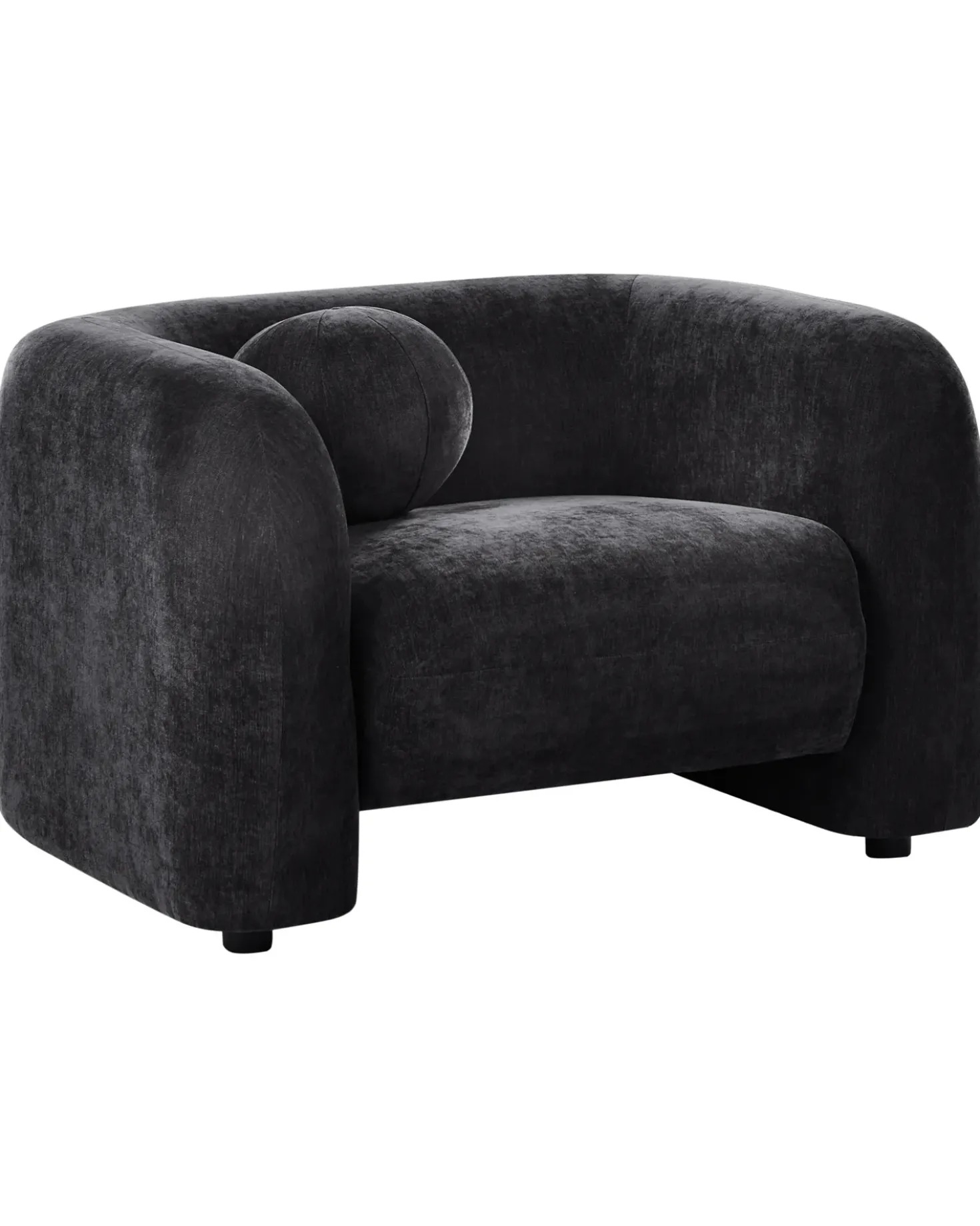 Set da salotto 4 posti LEIREN Ciniglia Nero