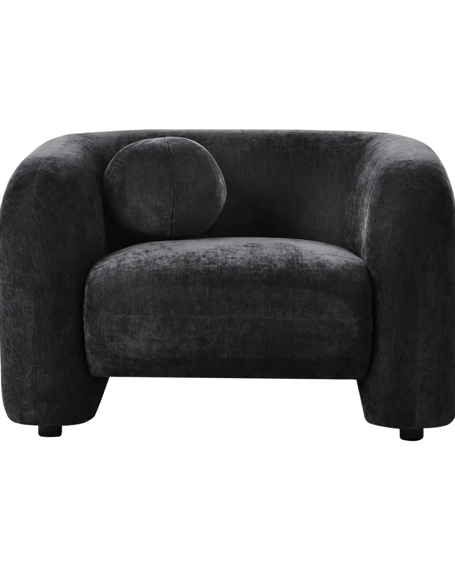 Set da salotto 4 posti LEIREN Ciniglia Nero