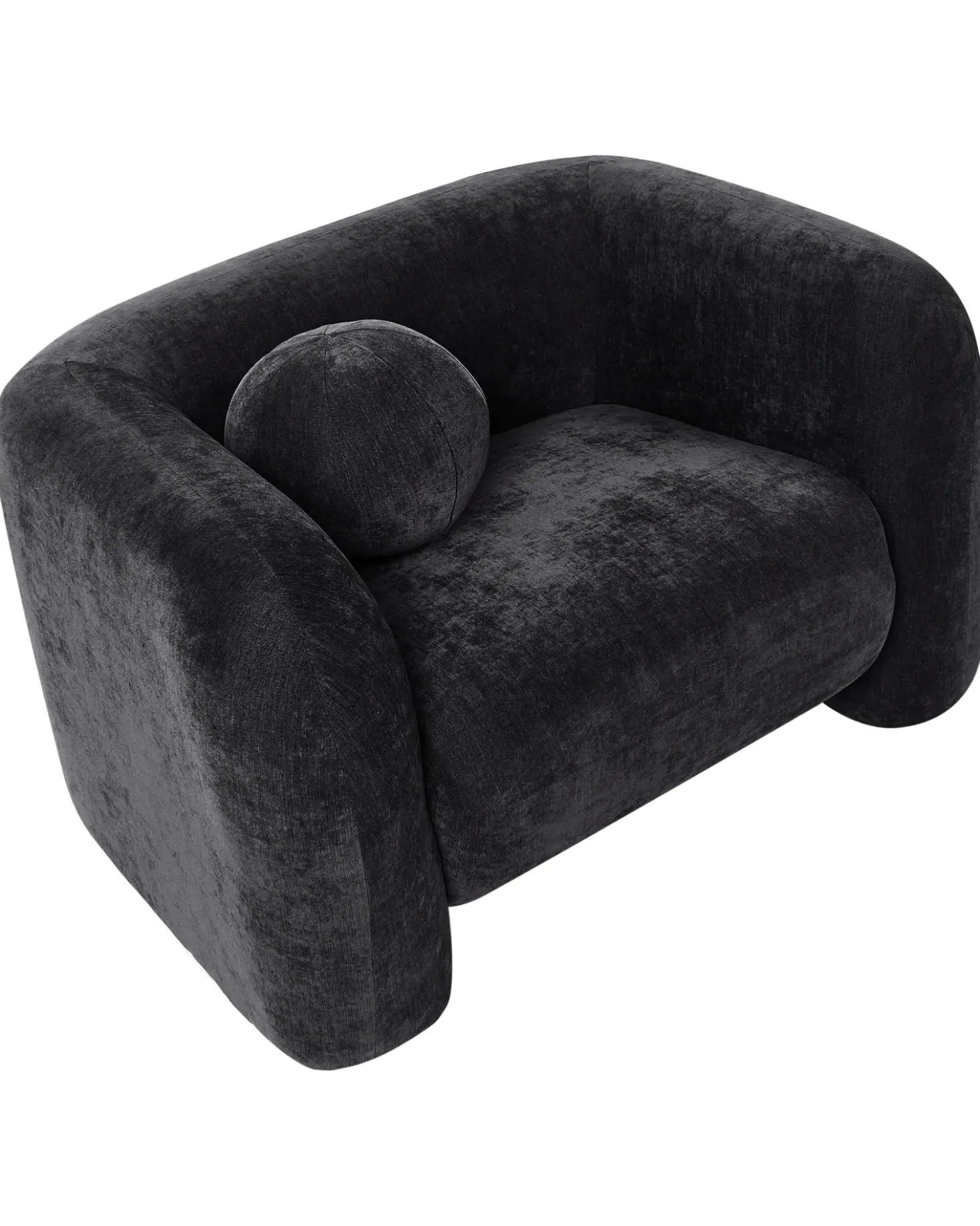 Set da salotto 4 posti LEIREN Ciniglia Nero