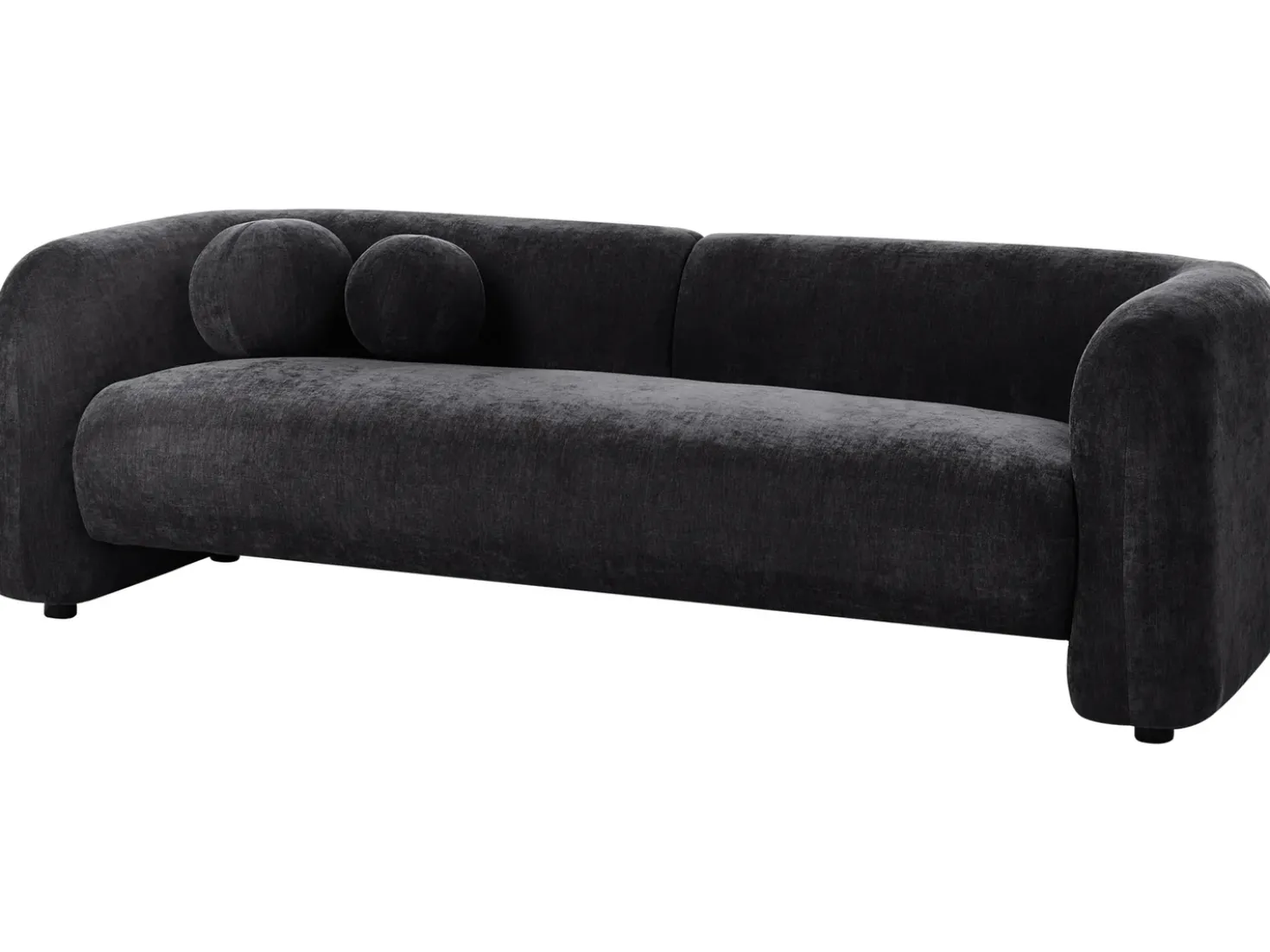 Set da salotto 4 posti LEIREN Ciniglia Nero