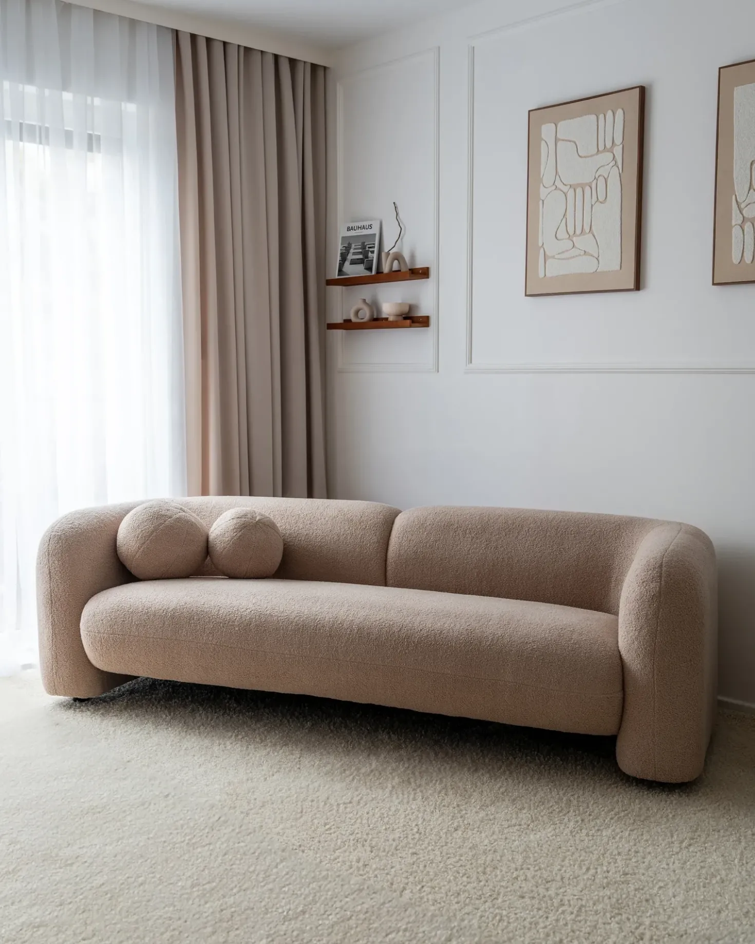 Set da salotto 4 posti LEIREN Bouclé Beige