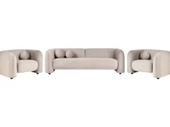 Set da salotto 5 posti LEIREN Velluto Tortora
