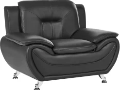 Set da salotto 6 posti LEIRA Pelle sintetica Nero