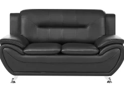 Set da salotto 6 posti LEIRA Pelle sintetica Nero