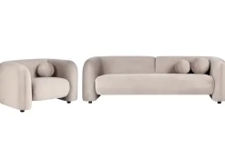Set da salotto 4 posti LEIREN Velluto Tortora