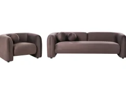 Set da salotto 4 posti LEIREN Velluto Marrone scuro