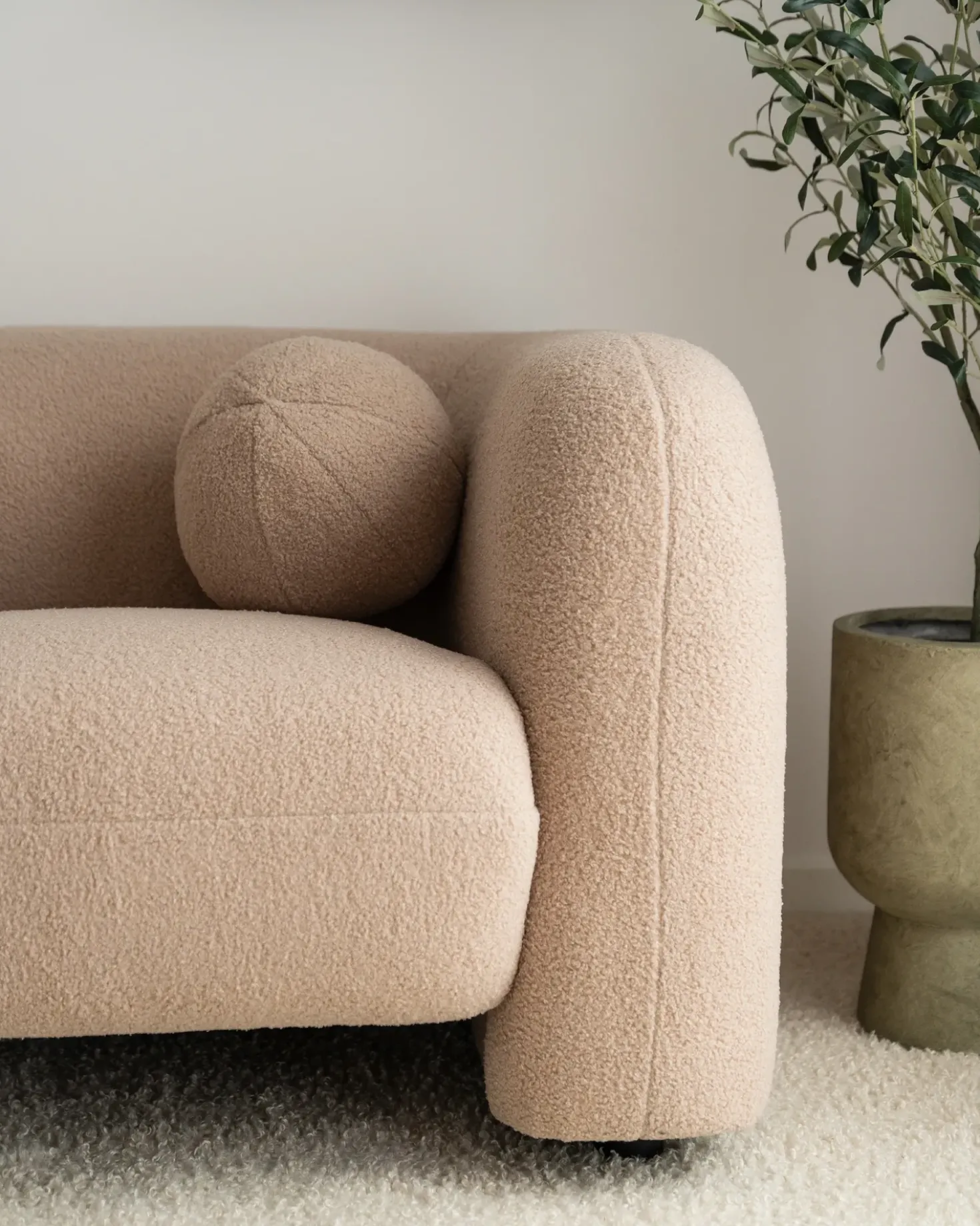 Set da salotto 5 posti LEIREN Bouclé Beige
