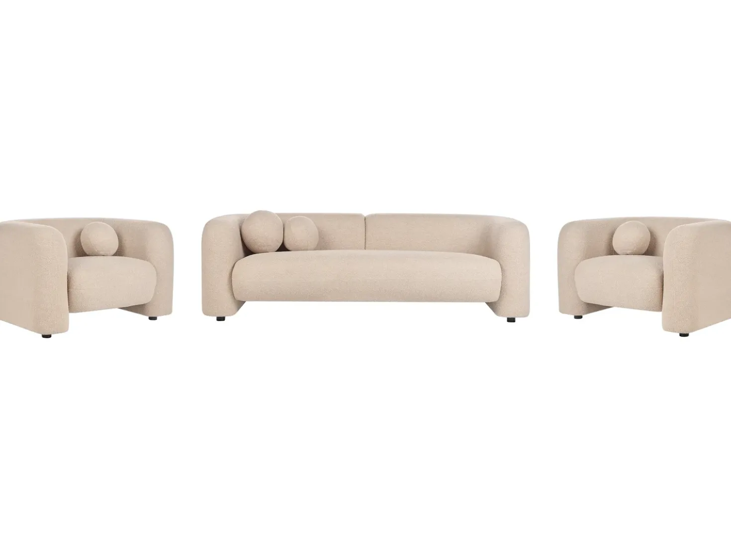 Set da salotto 5 posti LEIREN Bouclé Beige