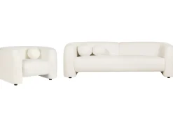 Set da salotto 4 posti LEIREN Bouclé Bianco