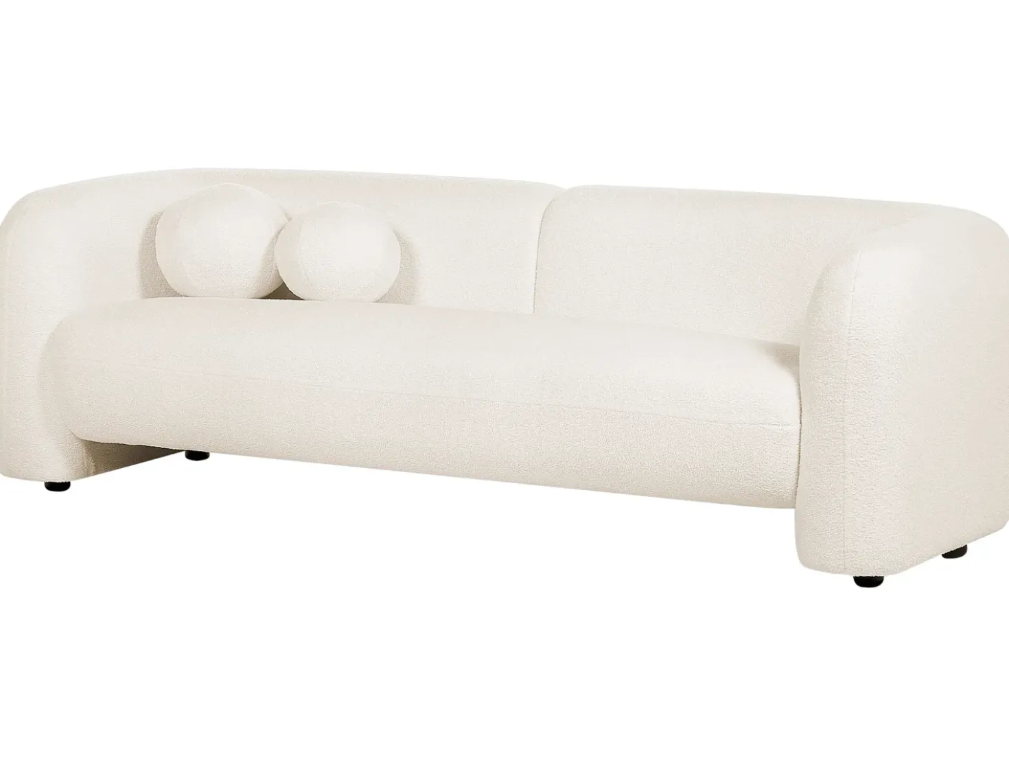 Set da salotto 4 posti LEIREN Bouclé Bianco
