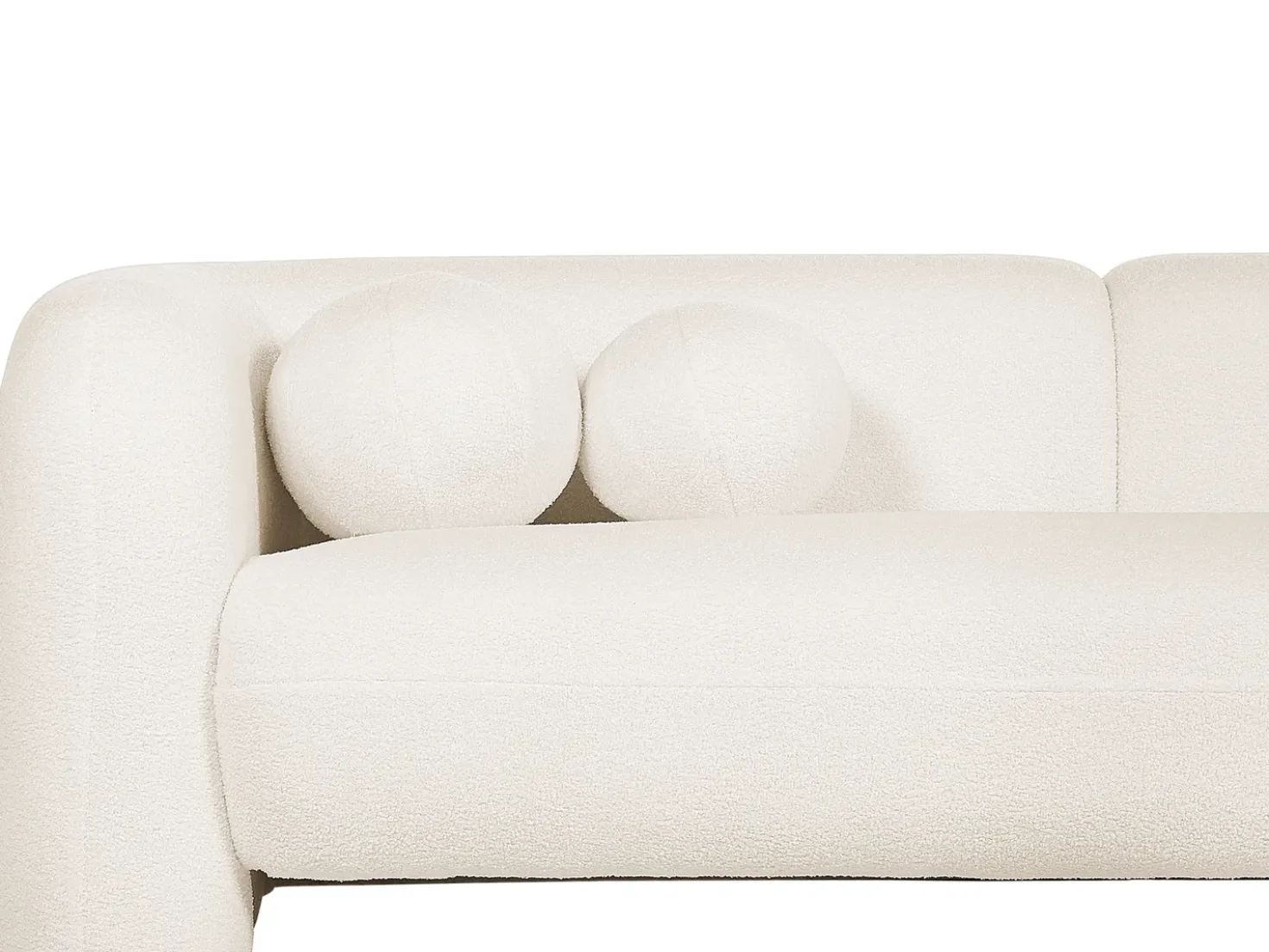 Set da salotto 4 posti LEIREN Bouclé Bianco