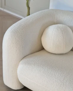 Set da salotto 4 posti LEIREN Bouclé Bianco